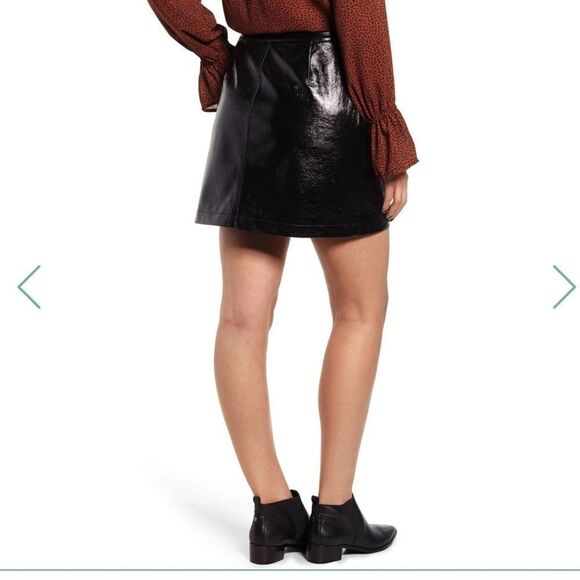 MinkPink Coyote Faux Leather Black Mini Skirt - Picture 10 of 11